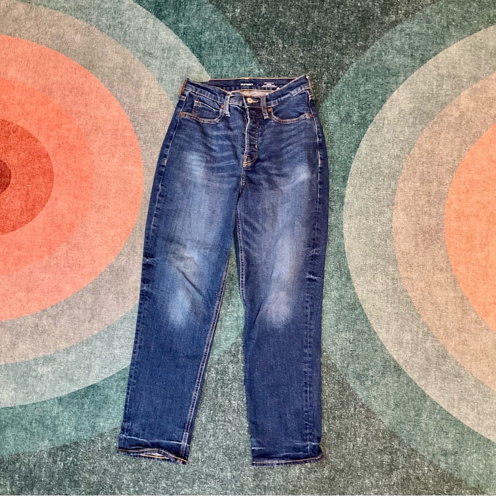 Old Navy Dark Blue Button-Fly Jeans
